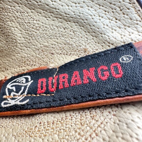 Durango Men Size 8D Brown Leather FullQuill Embroidered Ostrich Cowboy Boot - Picture 13 of 14